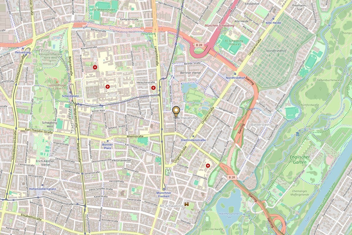 Kartenausschnitt München (Standort Rozmarin Immobilien)